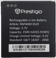 Заводской аккумулятор для Prestigio MultiPhone 4040 Duo Rtl (PAP4040 Duo, 1500mah)