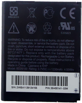 Заводской аккумулятор для HTC Desire HD G10 (BD26100, 1230mAh) - фото 1 - id-p59613787
