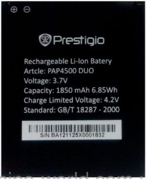 Заводской аккумулятор для Prestigio MultiPhone 4500 Duo (PAP4500 Duo, 1850mah) - фото 1 - id-p59613795