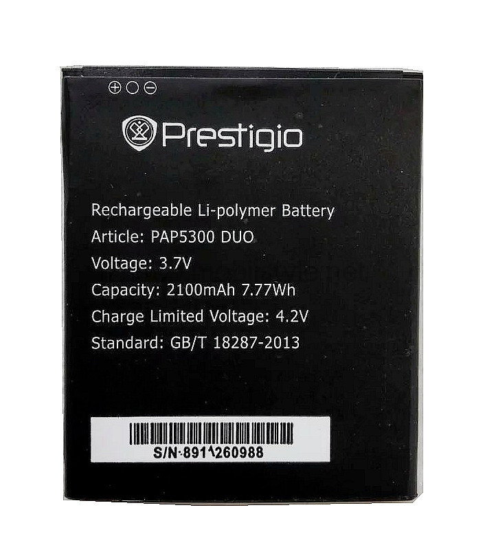 Заводской аккумулятор для Prestigio MultiPhone 5300 Duo (PAP5300 Duo, 2100mah) - фото 1 - id-p59613798
