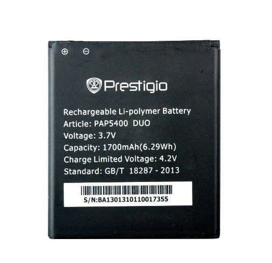 Заводской аккумулятор для Prestigio MultiPhone 5400 Duo (PAP5400 Duo, 1700mah) - фото 1 - id-p59613799