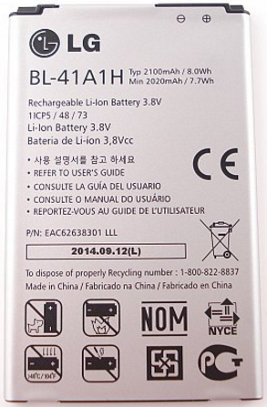 Заводской аккумулятор для LG LS660P Sprint (BL-41A1H, 2100mAh) - фото 1 - id-p59613825