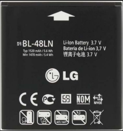 Заводской аккумулятор для LG Optimus True HD P936 (BL-48LN, 1520mAh)