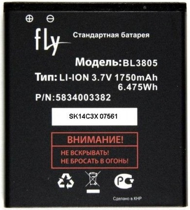 Заводской аккумулятор для Fly IQ4402 (BL3805, 1750 mah) - фото 1 - id-p59613984