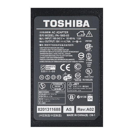 Оригинальный блок питания для ноутбука Toshiba 19V 4.74A 90W 5.5х2.5mm - фото 3 - id-p59614261