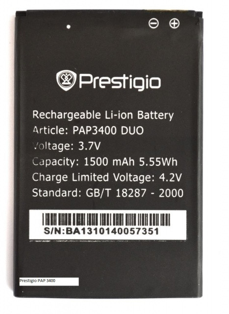 Заводской аккумулятор для Prestigio PAP3400 DUO (PAP3400 Duo,1500mah) - фото 1 - id-p59614685