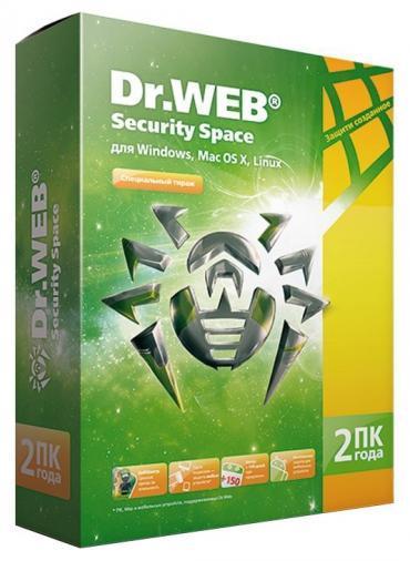 Антивирус Dr.Web Security Space 2 ПК 1 год + 1 месяц в подарок