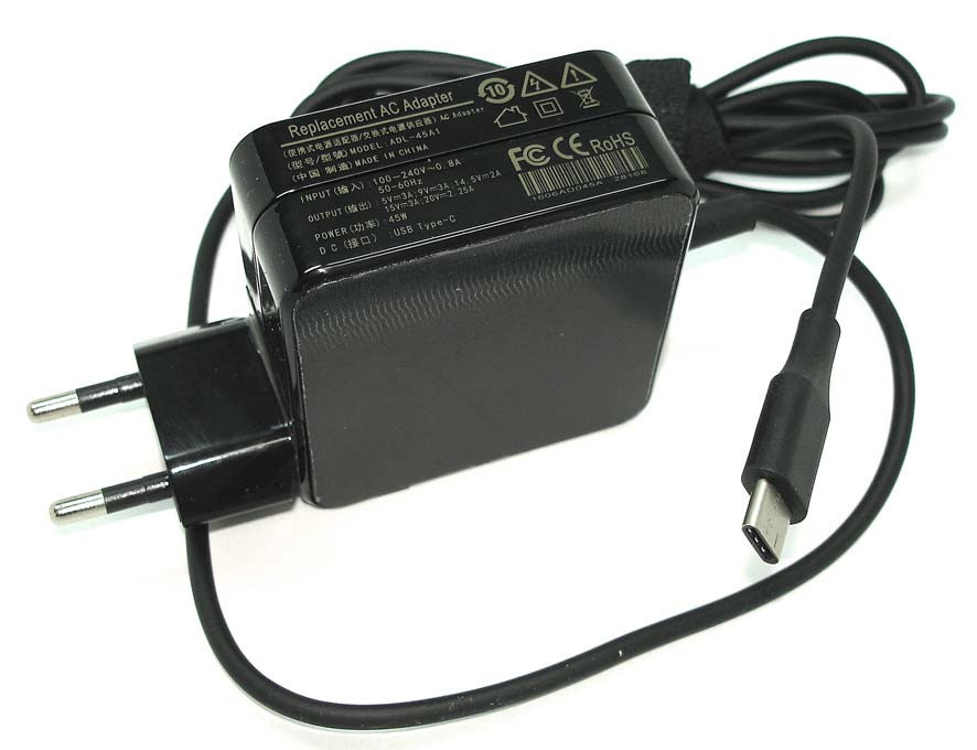 Блок питания для ноутбука Lenovo 5V-3A 9V-3A 15V-3A 20V-2.25A 45W USB TYPE-C