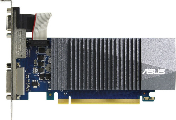 Видеокарта ASUS GeForce GT710 1Gb 32bit GDDR5 D-Sub DVI HDMI PCI-E GT710-SL-1GD5-BRK - фото 1 - id-p59615579