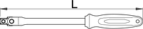 Вороток с шарниром, рукоятка BI, 1/4" 188.2/2BI, фото 2