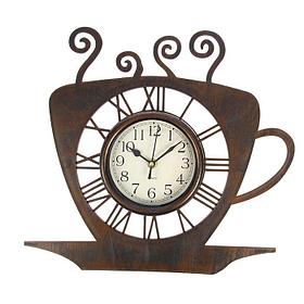 Часы настенные, серия: Кухня, "Чашка кофейная", бронза с напылением, 31х33 см