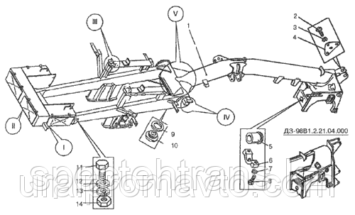 ДЗ-98В.21.04.000, ДЗ-98В1.2.21.03.000 Рама