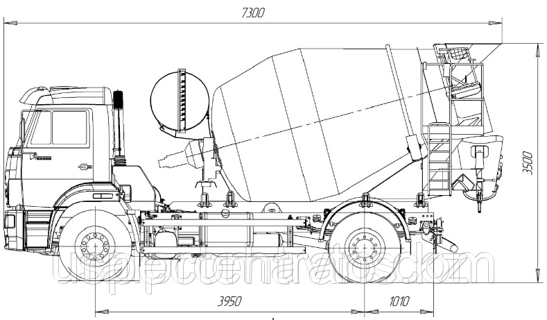 Автобетоносмеситель АБС-5 на шасси КАМАЗ-53605