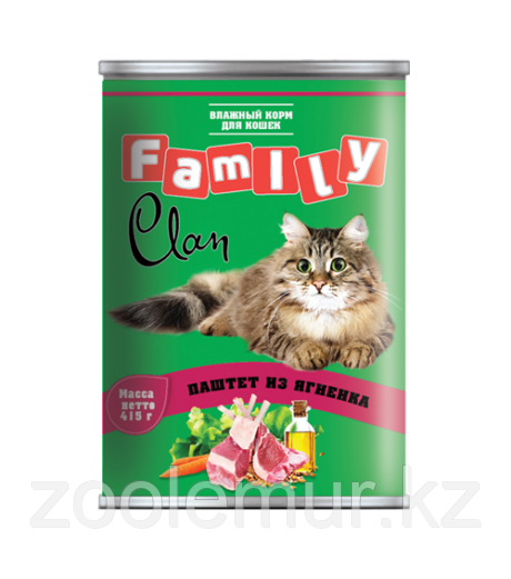 Clan Family консервы для кошек (паштет из ягнёнка) 415 гр.