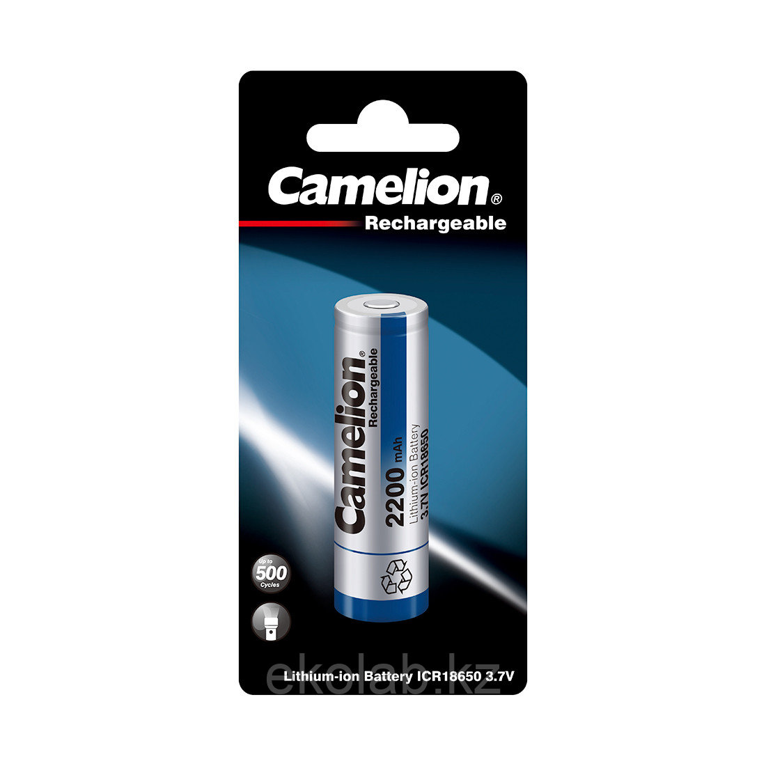 Аккумулятор CAMELION Lithium ICR18650-BP1, 2200 mAh (3.7V)