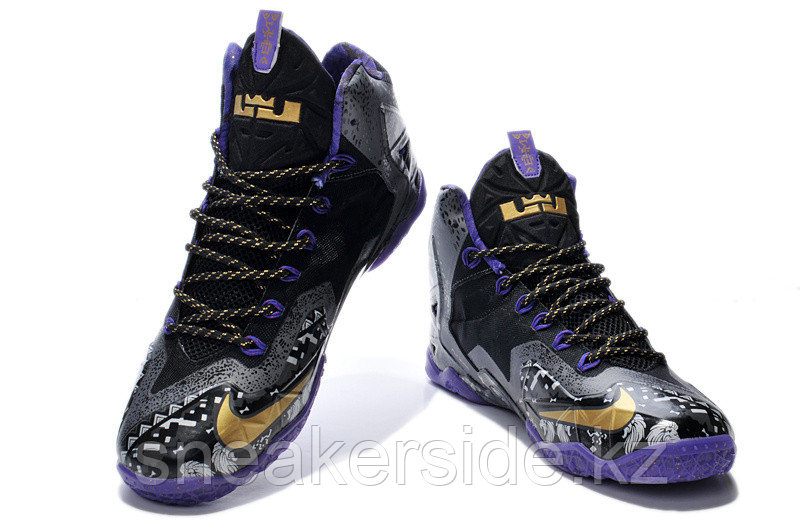 Кроссовки Nikе LeBron XI (11) Gold/Purple/Black/White (40-46) - фото 2 - id-p4360939