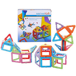 Магнитой Конструктор магнитный 12 квадратов (6 - без окна), 8 треугольников