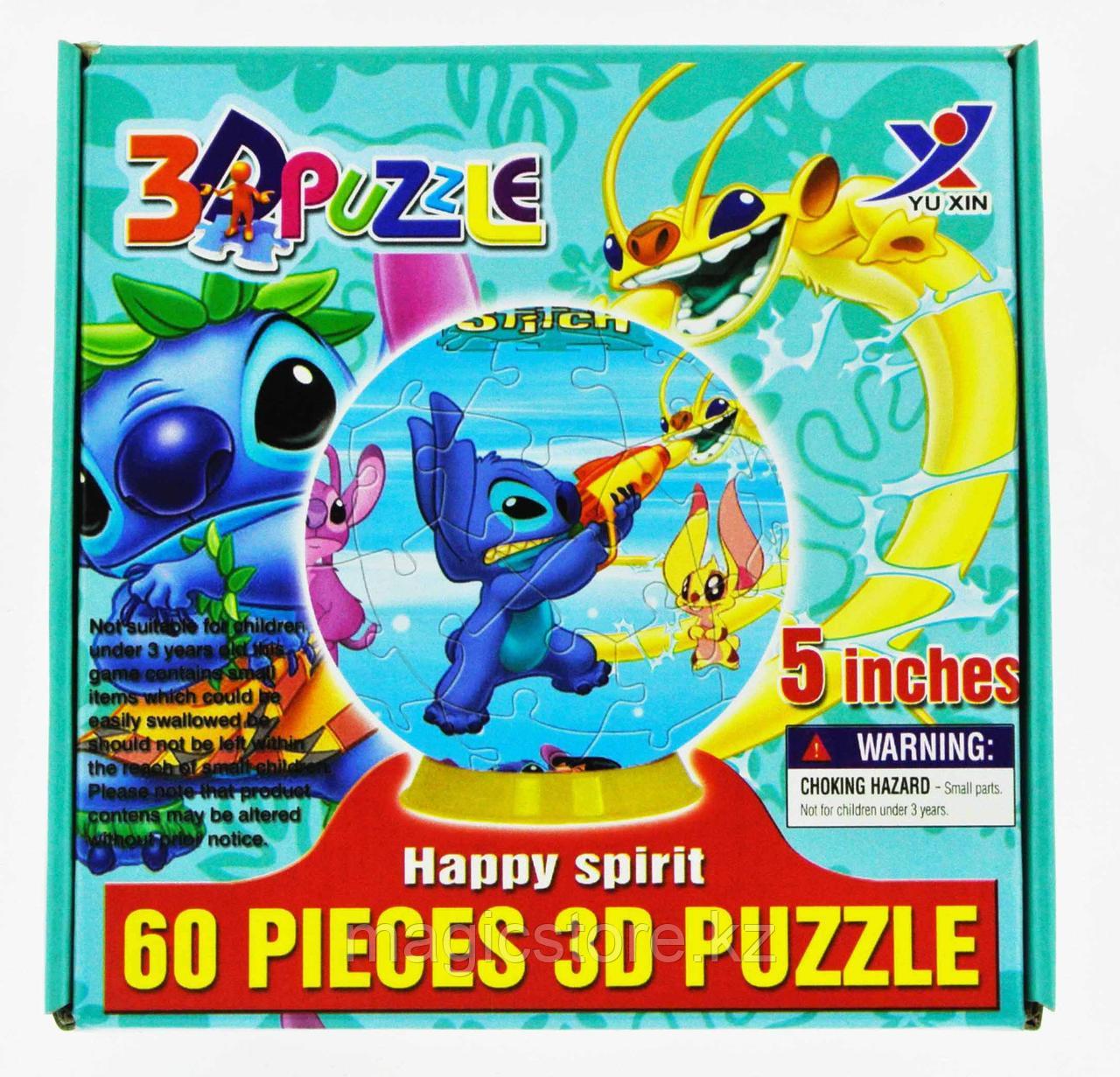 3D Puzzle Yuxin Lilo and Stitch, 60pcs Пазл Шар Лило и Стич, 60 деталей - фото 1 - id-p51627928