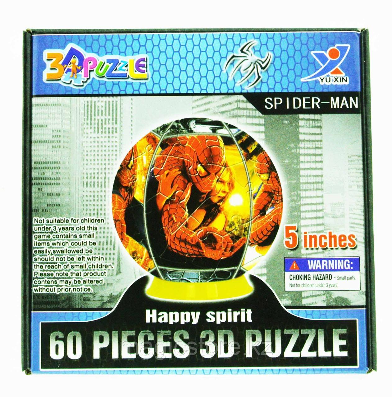 3D Puzzle Yuxin Spider Man, 60pcs Пазл Шар Человек Паук, 60 деталей