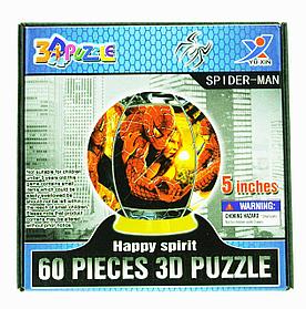 3D Puzzle Yuxin Spider Man, 60pcs Пазл Шар Человек Паук, 60 деталей