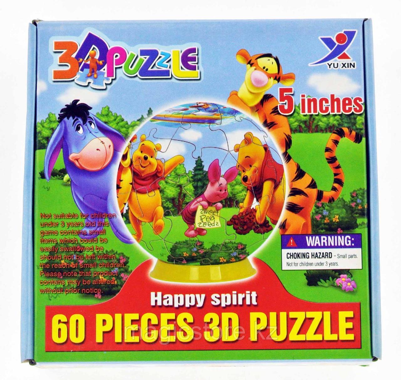 3D Puzzle Yuxin Winnie The Pooh, 60pcs Пазл Шар Винни Пух, 60 деталей