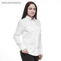 Рубашка женская с рельефами, размер 48, белый, хлопок 100%