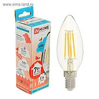 Лампа светодиодная  IN HOME LED-СВЕЧА-deco, Е14, 7 Вт, 230 В, 4000 К, 630 Лм, прозрачная