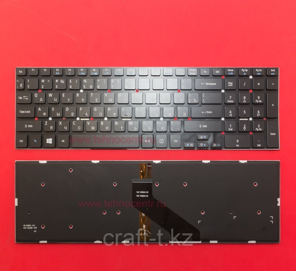 Клавиатура для ноутбука Acer Aspire 5830T, RU, черная, с подсветкой 