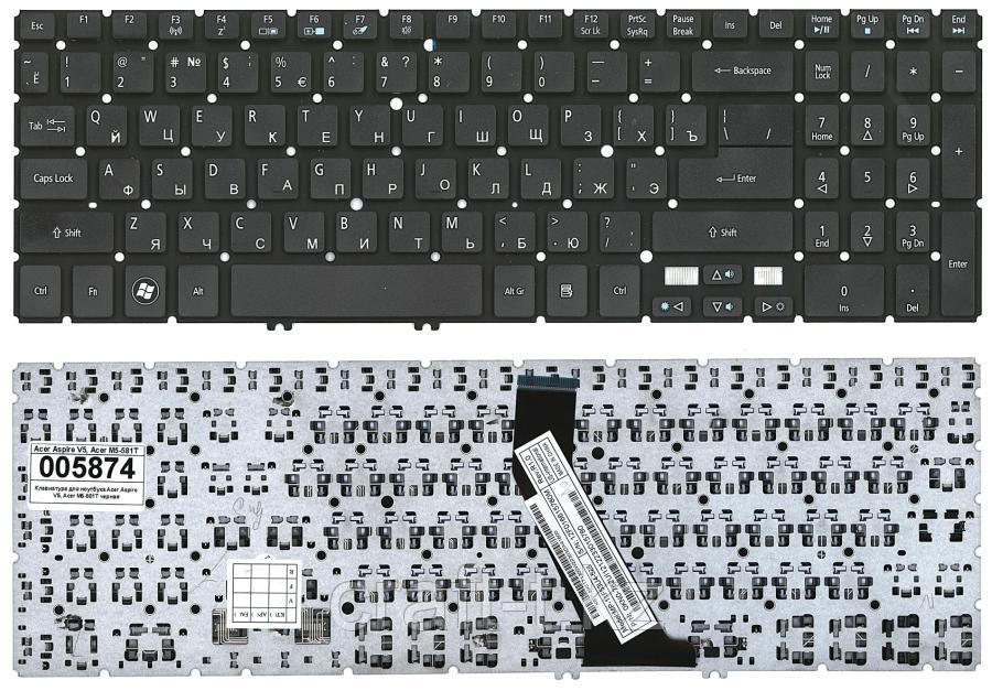 Клавиатура для ноутбука Acer Aspire M5-581G/ 581T/ V5-571/ 531 ,RU, черная,