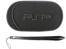 Чехол мягкий с ремешком PSP Slim 2000/3000, черный