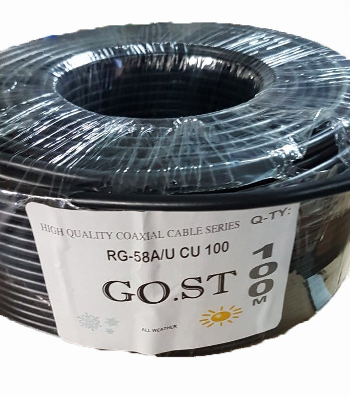 Коаксиальный кабель RG-58A/U CU 100 GO.ST  черный, фото 1