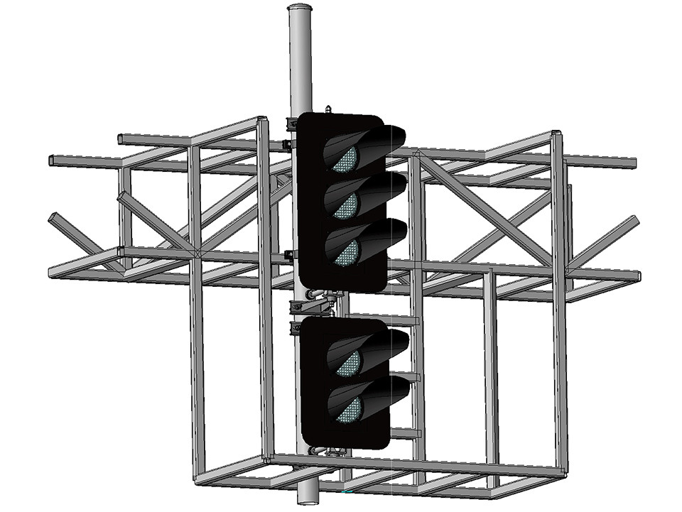 Светофор пятизначный со светодиодными светооптическими системами на мостиках и консолях 17872-00-00
