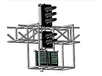 Светофор пятизначный светодиодный с двумя МК на мостиках и консолях 18039-00-00