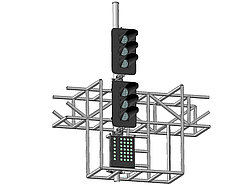 Светофор шестизначный со светодиодными светооптическими системами с МУ на мостиках и консолях 17961-00-00