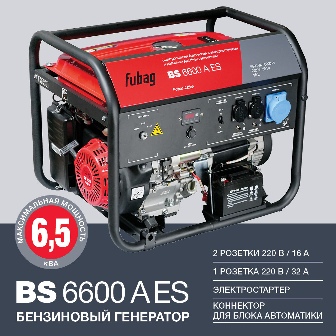 Бензиновый генератор Fubag BS 6600 A ES - фото 1 - id-p59868365