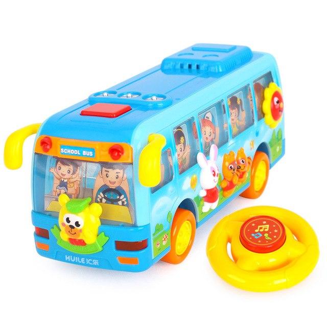Игрушка Huile Toys ШКОЛЬНЫЙ АВТОБУС с логикой (музыка, свет) 908