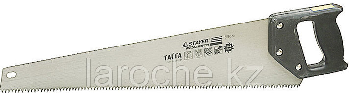 Ножовка STAYER "ТАЙГА" по дереву, пластиковая ручка, прямой крупный зуб, 5 TPI (5мм), 500мм, фото 2
