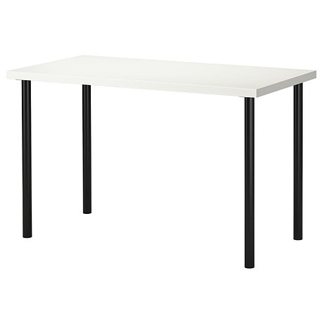 Стол ЛАГКАПТЕН / АДИЛЬС 120х60 белый, черный ИКЕА, IKEA, фото 2