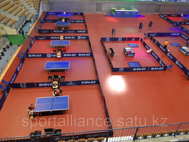 Монтаж спортивного покрытия Taraflex Table Tennis