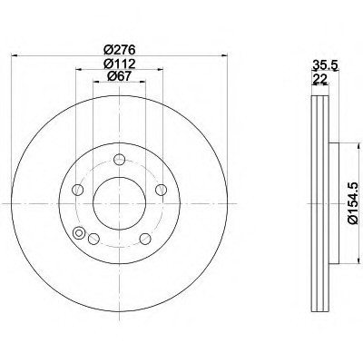 Тормозные диски Mercedes A-Class A190 W168 (передние, вент., Optimal)