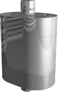 Бак на трубе для печи 70 литров ф-115 мм AISI 439/1,0мм, (штуцер 3/4")