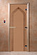 Дверь стеклянная банная "Арка", 3 петли,  стекло 8 мм, коробка Ольха, фото 2