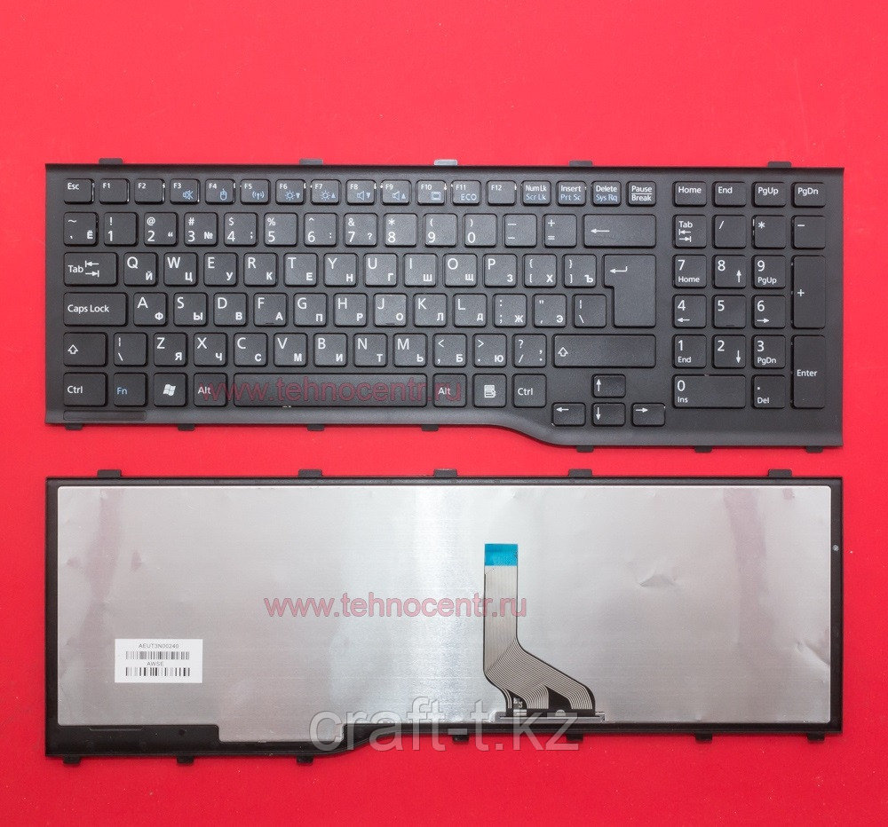 Клавиатура для ноутбука Fujitsu Lifebook AH532, RU, с рамкой, черная,