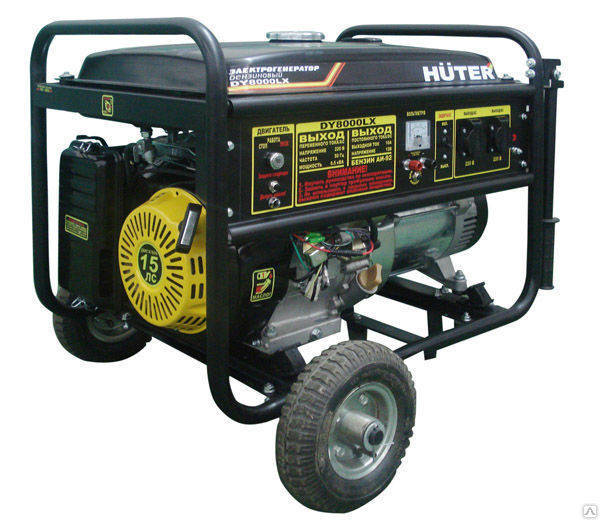 Электрогенератор Huter DY8000LX с колёсами