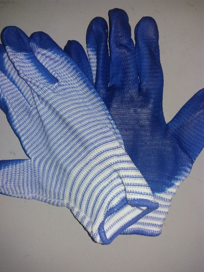 Перчатки прорезиненные синие - фото 1 - id-p59951511