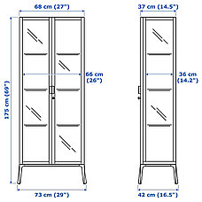 Шкаф-витрина МИЛЬСБУ белый ИКЕА, IKEA , фото 3