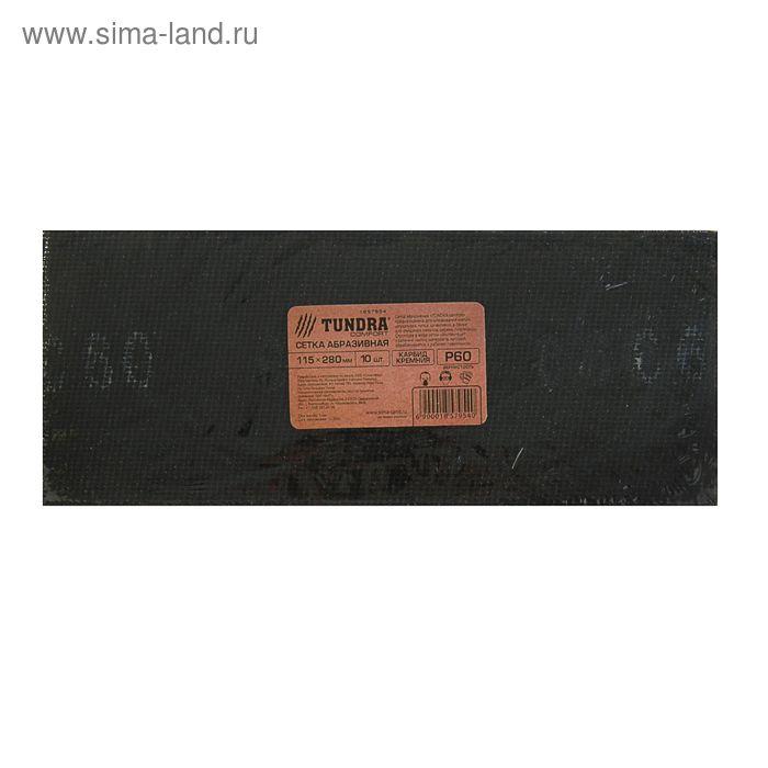 Сетка абразивная TUNDRA comfort, карбид кремния, 115 х 280 мм, Р60, 10 шт.