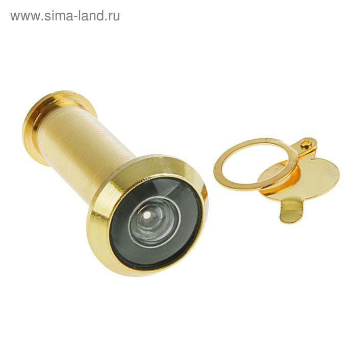 Глазок дверной, тип 2, L= 50-75 мм, d=16 мм, со шторкой, цвет золото