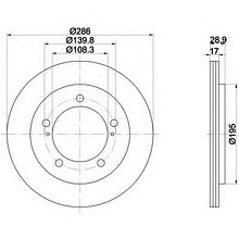 Тормозные диски Mazda 3 (03-..., передние, D286, Optimal)