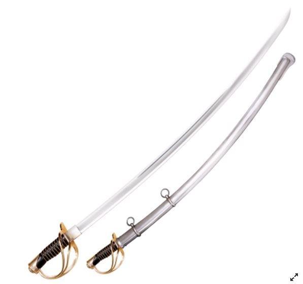Сабля Cold Steel U.S. 1860 Heavy Cavalry, Общая длина: 1055 мм мм, Длина клинка: 915 мм, Материал клинка: Стал
